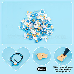48Pcs 8 Styles Ocean Theme Translucent Resin Cabochons&nbsp;CRES-AR0001-22