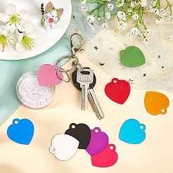 30Pcs 10 Colors Aluminum Blank Pendants&nbsp;ALUM-FH0001-07