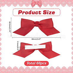60Pcs Polyester Self-adhesive Bowknot for Gift Box Packaging Accessories&nbsp;AJEW-ME0002-34