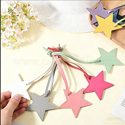 9Pcs 9 Colors Star PU Leather Pendant Decoration&nbsp;HJEW-CL0001-13