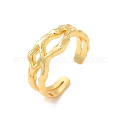 Brass Hollow Open Cuff Ring for Women&nbsp;RJEW-A015-06G