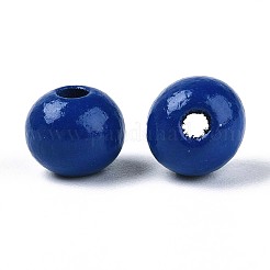 Spray Painted Round Natural Schima Wood Beads&nbsp;WOOD-A018-8mm-17