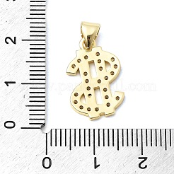 Brass Micro Pave Clear Cubic Zirconia Pendants&nbsp;KK-F940-03G
