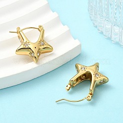 304 Stainless Steel Micro Pave Clear Cubic Zirconia Hoop Earrings For Women&nbsp;EJEW-B112-02G-04