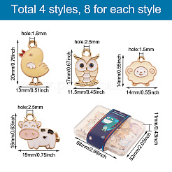 32Pcs 4 Style Alloy Enamel Pendants&nbsp;ENAM-BT0001-14
