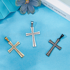 3Pcs 3 Colors 304 Stainless Steel Pendants&nbsp;STAS-BBC0007-18