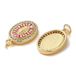 Brass Micro Pave Cubic Zirconia Pendants&nbsp;KK-D096-23G