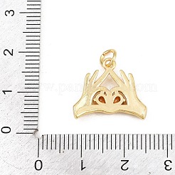 Brass Micro Pave Orange Red Cubic Zirconia Pendants&nbsp;KK-E798-03G