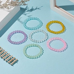 Frosted Glass Round Beaded Stretch Bracelet Sets for Women&nbsp;BJEW-JB09174