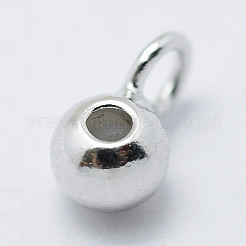 Rhodium Plated 925 Sterling Silver Tube Bails&nbsp;STER-I014-3mm-25P