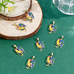 8Pcs Brass Enamel Pendants&nbsp;KK-BBC0029-40