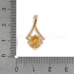 Brass Micro Pave Cubic Zirconia Pendants&nbsp;X-KK-E795-22KCG-01