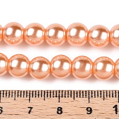 Baking Paint Pearlized Glass Pearl Round Bead Strands&nbsp;HY-Q330-8mm-33