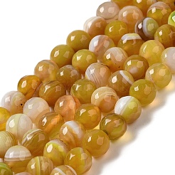 Natural Striped Agate/Banded Agate Beads Strands&nbsp;G-A246-8mm-01