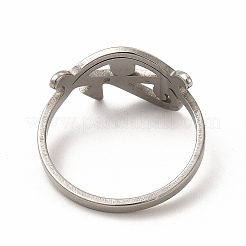 Non-Tarnish 201 Stainless Steel Eye of Horus Finger Ring for Women&nbsp;LS-RJEW-K239-10P