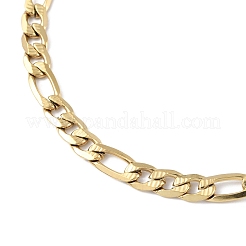 Ion Plating(IP) 304 Stainless Steel Figaro Chain Bracelets for Men Women&nbsp;BJEW-M293-08G