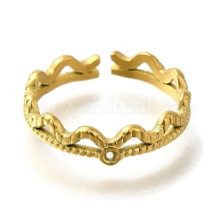 Ion Plating(IP) 304 Stainless Steel Open Cuff Ring Components&nbsp;RJEW-U017-36G