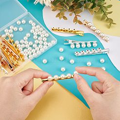 DIY Imitation Pearl Beaded Iron Alligator Hair Clips Making Kit&nbsp;DIY-PH0008-28