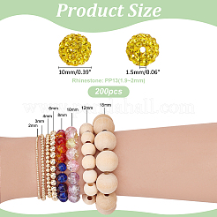 200Pcs Pave Disco Ball Beads&nbsp;RB-PH0001-41G