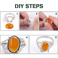 10Pcs Adjustable Brass Finger Ring Components&nbsp;KK-CA0002-19