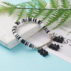 Polymer Clay Heishi Beads Stretch Charm Bracelets&nbsp;BJEW-JB05767-03
