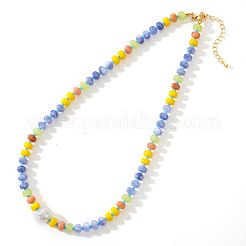 Elegant Imitation Pearl & Rondelle Natural Mixed Stone Beaded Necklaces&nbsp;FG9664-5
