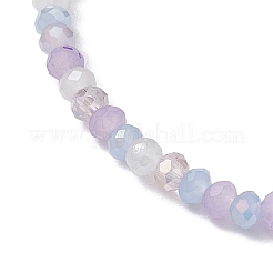 5Pcs 5 Styles Rondelle Faceted Glass Beaded Stretch Bracelets&nbsp;BJEW-JB10331