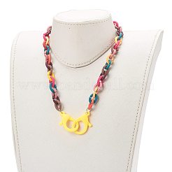 Personalized Rubberized Style Acrylic Cable Chain Necklaces&nbsp;NJEW-JN03464