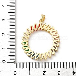 Brass Micro Pave Cubic Zirconia Pendants&nbsp;KK-P320-02G-01