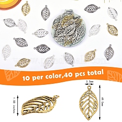40Pcs 4 Colors Alloy Pendants&nbsp;PALLOY-SZ0001-28
