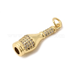 Brass Micro Pave Clear Cubic Zirconia Pendants&nbsp;KK-H267-094G
