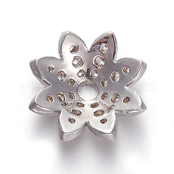 Brass Micro Pave Cubic Zirconia Bead Caps&nbsp;ZIRC-E158-12P