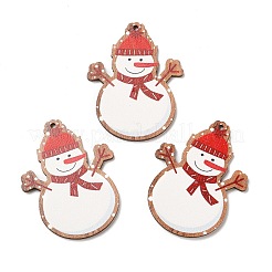 Single Face Christmas Printed Wood Big Pendants&nbsp;WOOD-D025-38