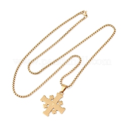304 Stainless Steel Jerusalem Cross Pendant Box Chain Necklaces&nbsp;LS-NJEW-NH0003-01G