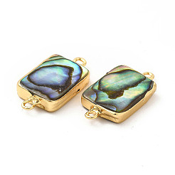 Natural Paua Shell Connector Charms&nbsp;PEAR-P004-40KCG