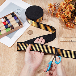 5 Yards Flat Nylon Hot Stamping Striped Elastic Wide Cord&nbsp;OCOR-BC0007-92B