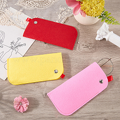 3Pcs 3 Colors Rectangle Felt Eyeglass Case&nbsp;AJEW-CN0007-36B