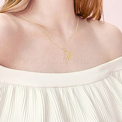 1pc 304 Stainless Steel Letter Pendant Necklaces&nbsp;NJEW-LP0001-38N-G