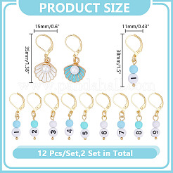 24Pcs Alloy Enamel Pendant Locking Stitch Markers&nbsp;HJEW-HY00116