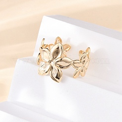 Brass Adjustable Open Cuff Rings for Women&nbsp;RJEW-R021-01G