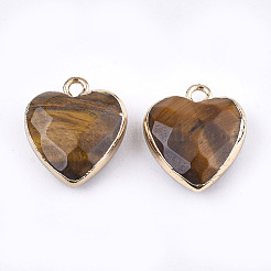 Electroplate Natural Tiger Eye Pendants&nbsp;G-T112-03E
