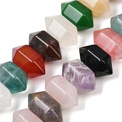 Natural Mixed Stone Double Terminated Point Beads Strands&nbsp;G-T142-97
