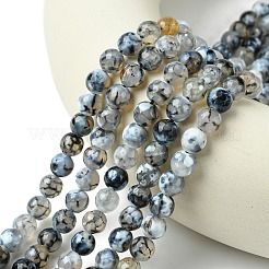 Colored Natural Fire Crackle Agate Beads Strings&nbsp;G-R176-8mm-03