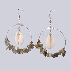 Chip Gemstone Dangle Earrings&nbsp;EJEW-JE02942-M