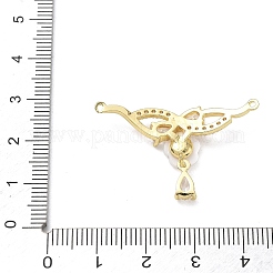 Brass Micro Pave Clear Cubic Zirconia Connector Charms&nbsp;CU-CBA5CBE-03A-G