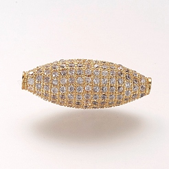 Brass Micro Pave Cubic Zirconia Beads&nbsp;ZIRC-L061-32G