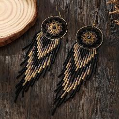 Handmade Bohemian Glass Seed Bead Beaded Chandelier Earrings&nbsp;GZ5802