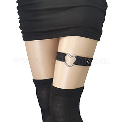 Polyester Fiber with Alloy Heart Garter Leg Ring&nbsp;AJEW-WH20019-22