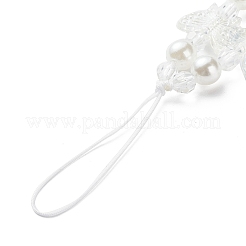 Acrylic Butterfly Pearl Beaded Mobile Straps&nbsp;HJEW-YW0001-01