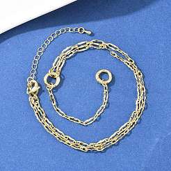 Brass Wavy Oval Link Chain Y Lariat Necklaces&nbsp;NJEW-H087-01G